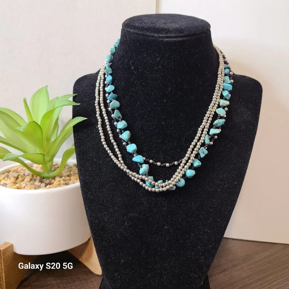 Unbranded 4-Strand Multi-Color Bib Necklace Ladies Fashion Costume Biker Casual